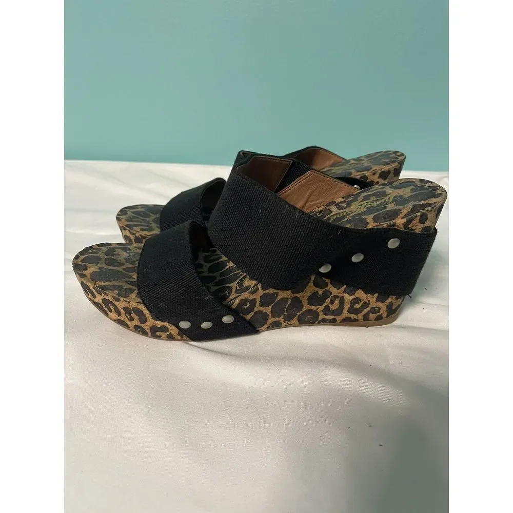 LUCKY BRAND Womens Black Chetta‎ Platform Wedge Sandal 9.5M. S-279